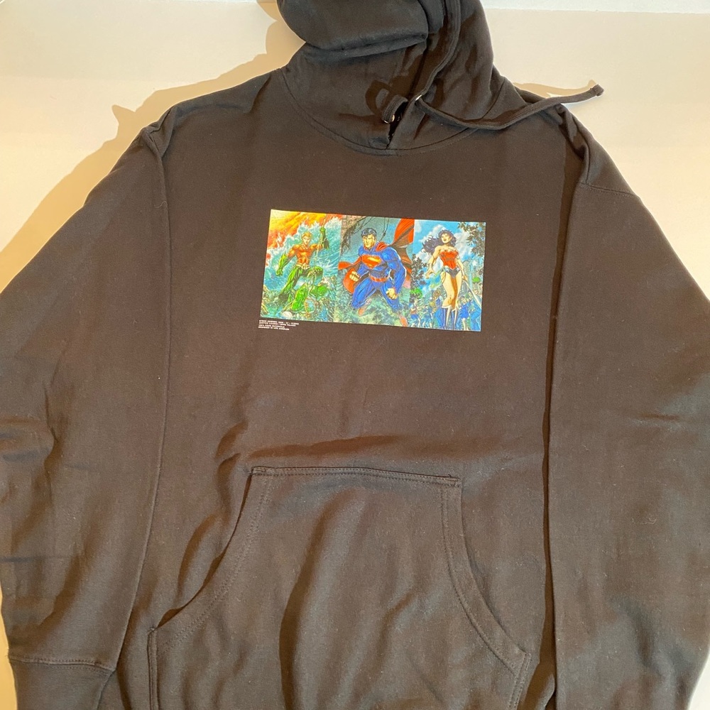 New mens Justice League black hoodie